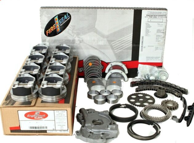 5.3 Engine Rebuild Kit Flat Top Pistons W/Floating Pins Fits 2005-2009 Chevy GMC 5.3L LS VORTEC LH6 LY5 LC9 LMG