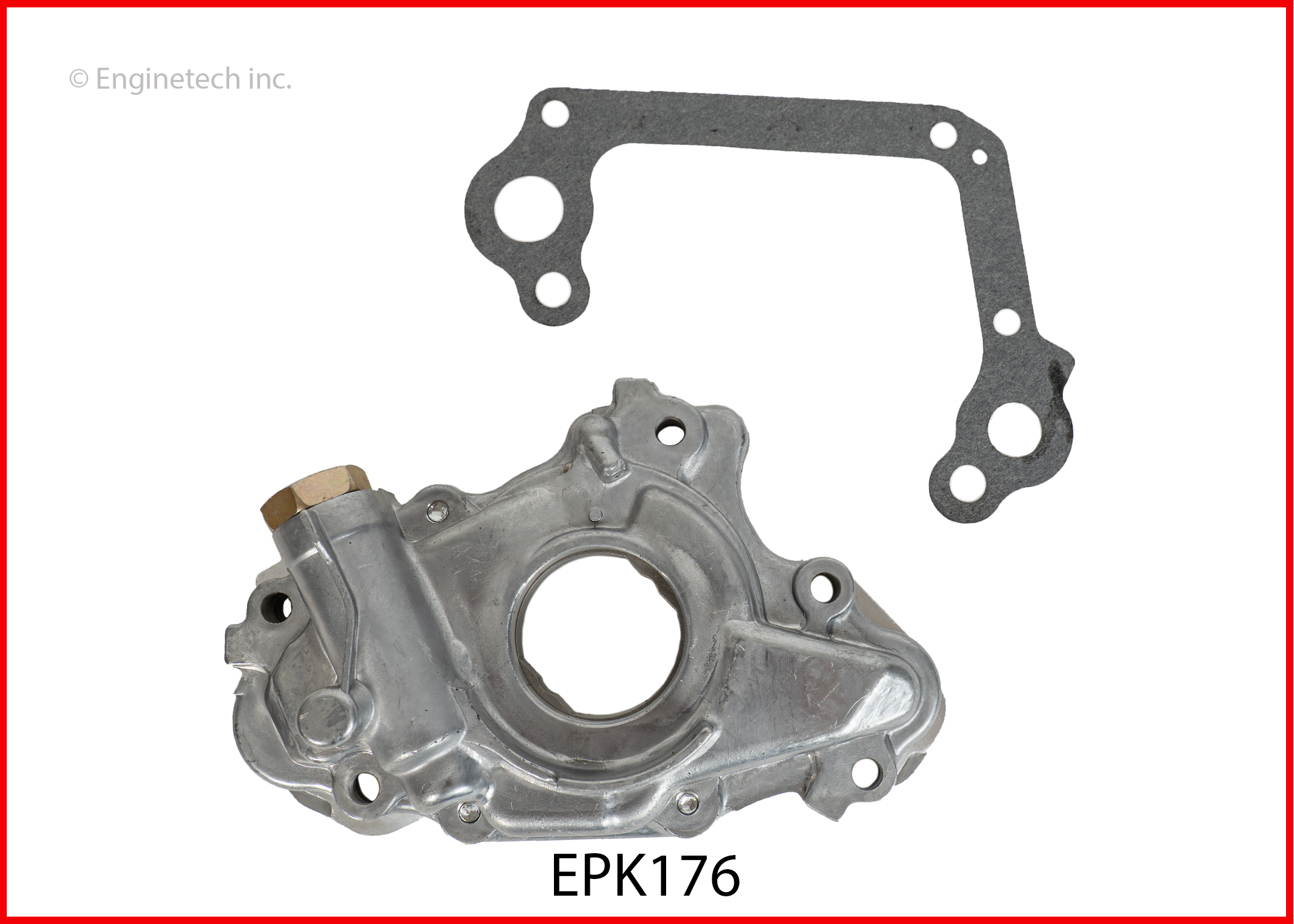 Engine Oil Pump with Gasket- Enginetech Pressure King Brand | OIL PUMP GM Toyota 1.8L 1794 DOHC 1ZZFE (.176) 2 Engine Oil Pump with Gasket- Enginetech Pressure King Brand | OIL PUMP GM Toyota 1.8L 1794 DOHC 1ZZFE (.176) - Image 2