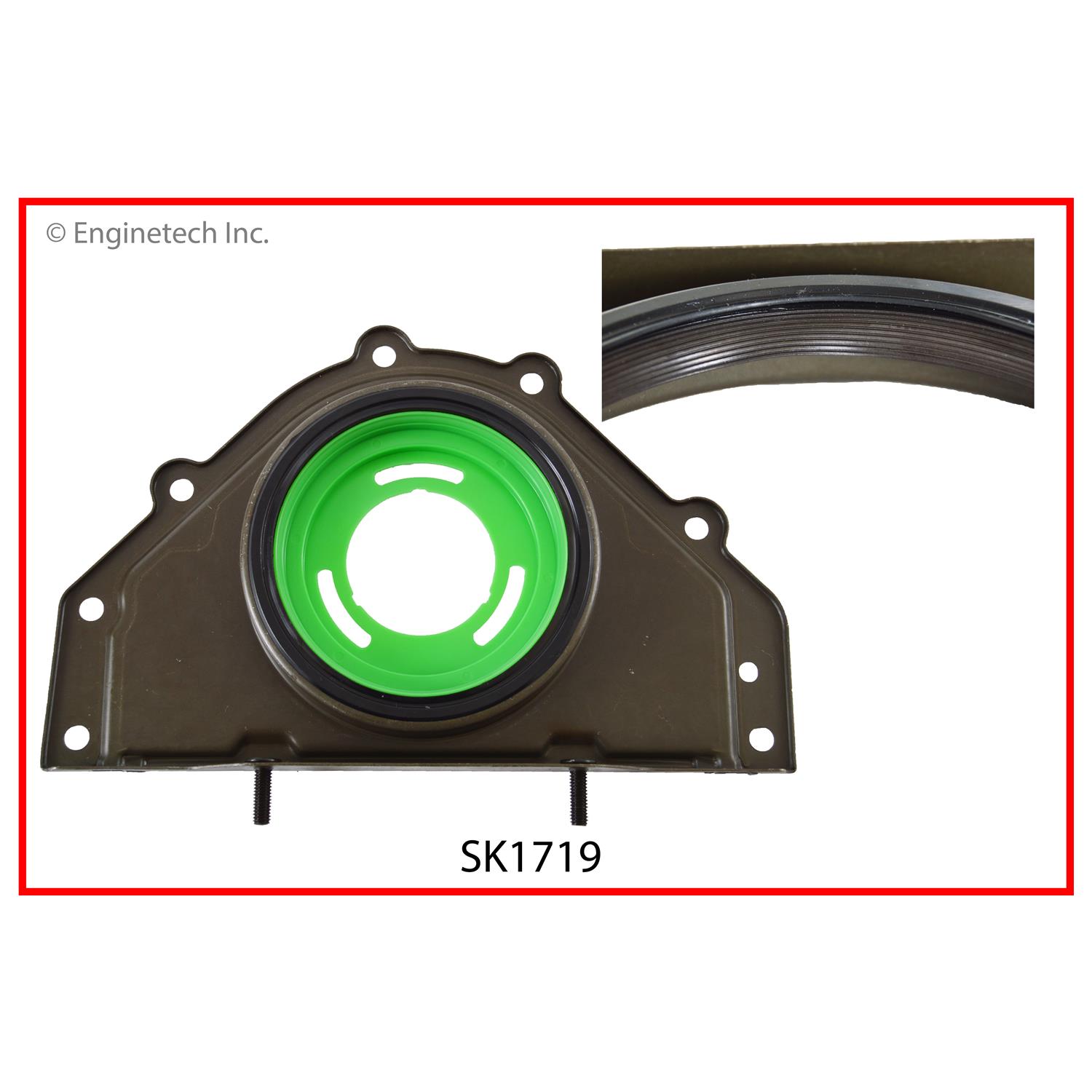 Engine Rear Crankshaft Seal - 1 Piece - Viton - With Mounting Plate | SEAL KIT Chrysler 2.7L 167 DOHC (.719) 2 Engine Rear Crankshaft Seal - 1 Piece - Viton - With Mounting Plate | SEAL KIT Chrysler 2.7L 167 DOHC (.719) - Image 2